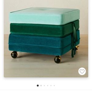 Marin Stackable Pouf W/ Casters Blue/Breen Gradient - Opal-house design